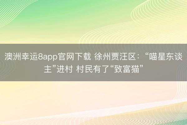 澳洲幸运8app官网下载 徐州贾汪区：“喵星东谈主”进村 村民有了“致富猫”